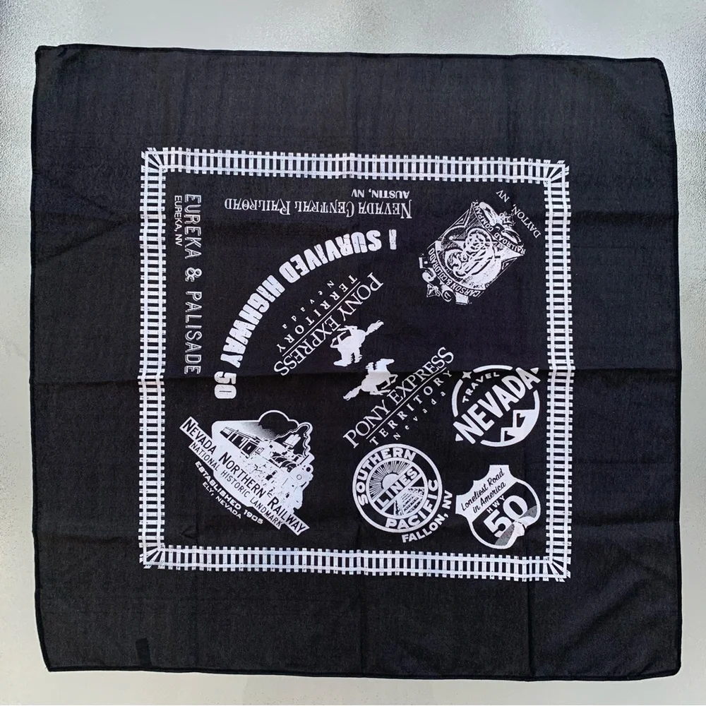 America's Loneliest Road Black “I Survived Highway 50” Souvenier Scarf